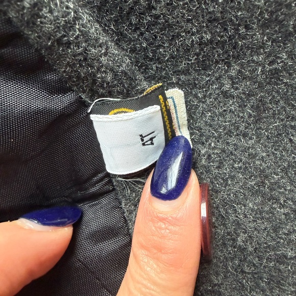 Rothschild | Vintage Gray Girl’s Wool Dress Coat Black Bow Button Up | size 4 - Picture 9 of 12